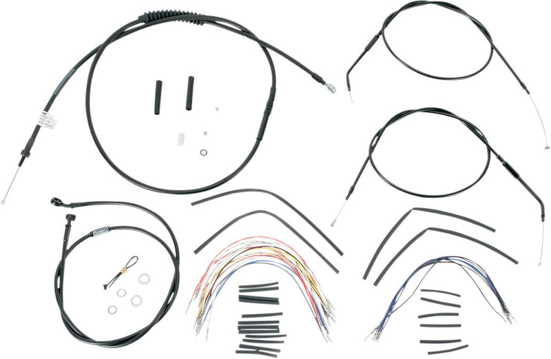 Complete Black Vinyl 12 Inch Handlebar Cable Kit Without ABS For Harley Davidson XL 1200 C 1997-2003