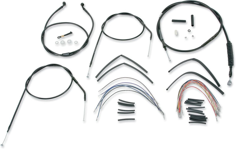 Complete Black Vinyl 16 Inch Handlebar Cable Kit Without ABS For Harley Davidson XL 1200 C 1997-2003