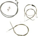 Standard Stainless Braided Handlebar Cable/Brake Line Kit Clear-Coated / Natural For Harley Davidson FLHTC 1340 - Standard