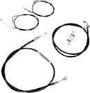 Standard Black Vinyl Braided Handlebar Cable/Brake Line Kit Black / Natural For Harley Davidson FLSTC 1584 - 38 CM - 43 CM