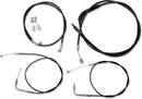 Standard Black Vinyl Braided Handlebar Cable/Brake Line Kit Black / Natural For Harley Davidson FXST 1584
