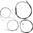 Standard Black Vinyl Braided Handlebar Cable/Brake Line Kit Black / Natural For Harley Davidson XL 1200 C - 45.5 CM - 51 CM