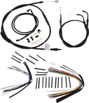Complete Black Vinyl 14 Inch Handlebar Cable Kit Without ABS For Harley Davidson FLSTC 1584 2007-2010