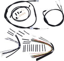 Complete Black Vinyl 14 Inch Handlebar Cable Kit Without ABS For Harley Davidson FXST 1584 2007