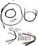 Complete Black Vinyl 16 Inch Handlebar Cable Kit Without ABS For Harley Davidson FLSTC 1584 2007-2010