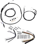 Complete Black Vinyl 18 Inch Handlebar Cable Kit Without ABS For Harley Davidson FLSTC 1584 2007-2010