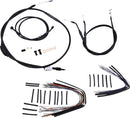 Complete Black Vinyl 12 Inch Handlebar Cable Kit Without ABS For Harley Davidson FXD 1584 2007-2010