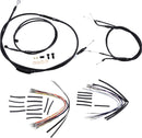 Complete Black Vinyl 14 Inch Handlebar Cable Kit Without ABS For Harley Davidson FXD 1450 2000-2005