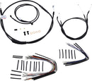 Complete Black Vinyl 14 Inch Handlebar Cable Kit Without ABS For Harley Davidson FXD 1584 2007-2010