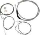 Standard Stainless Braided Handlebar Cable/Brake Line Kit Clear-Coated / Natural For Harley Davidson FLD 1690