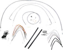 Complete Stainless Braided 14 Inch Handlebar Cable/Brake Line Kit Without ABS For Harley Davidson FXST 1584 2007