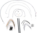 Complete Stainless Braided 18 Inch Handlebar Cable/Brake Line Kit Without ABS For Harley Davidson FLSTC 1584 2007-2010
