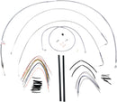 Complete Stainless Braided 18 Inch Handlebar Cable/Brake Line Kit Without ABS For Harley Davidson FXST 1584 2007