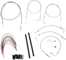 Complete Stainless Braided 14 Inch Handlebar Cable/Brake Line Kit Without ABS For Harley Davidson FLHR 1340 1997-1998