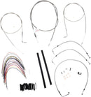 Complete Stainless Braided 18 Inch Handlebar Cable/Brake Line Kit Without ABS For Harley Davidson FLHR 1340 1997-1998