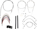 Complete Stainless Braided 18 Inch Handlebar Cable/Brake Line Kit Without ABS For Harley Davidson FLHR 1450 2002-2006