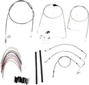 Complete Stainless Braided 14 Inch Handlebar Cable/Brake Line Kit Without ABS For Harley Davidson FLTRI 1450 EFI 2002-2006