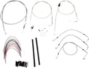 Complete Stainless Braided 18 Inch Handlebar Cable/Brake Line Kit Without ABS For Harley Davidson FLTRI 1450 EFI 2002-2006