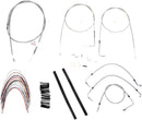 Complete Stainless Braided 14 Inch Handlebar Cable/Brake Line Kit Without ABS For Harley Davidson FLHR 1584 2007