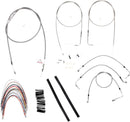 Complete Stainless Braided 16 Inch Handlebar Cable/Brake Line Kit Wihout ABS For Harley Davidson FLHR 1584 2007