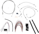 Complete Stainless Braided 14 Inch Handlebar Cable/Brake Line Kit Without ABS For Harley Davidson FLHR 1584 2008-2011