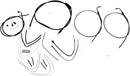 Complete Black Vinyl 16 Inch Handlebar Cable Kit Without ABS For Harley Davidson FLS 1690 2012-2015