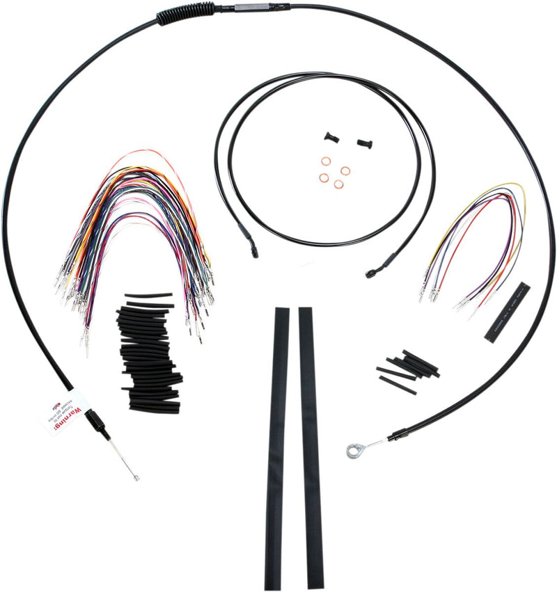 Complete Black Vinyl 15 Inch Handlebar Cable Kit With ABS For Harley Davidson FLHT 1584 ABS 2008-2010