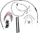 Complete Black Vinyl 16 Inch Handlebar Cable Kit Without ABS For Harley Davidson FLHT 1584 2008-2010