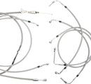Complete Stainless Braided 15 Inch Handlebar Cable/Brake Line Kit With ABS