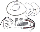 Complete Stainless Braided 15 Inch Handlebar Cable/Brake Line Kit Without ABS For Harley Davidson FLHT 1584 2008-2010