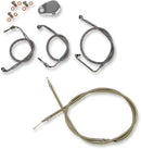 Standard Stainless Braided 12 Inch Handlebar Cable/Brake Line Kit Clear-Coated / Natural For Harley Davidson FLHR 1690