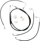 Standard Black Vinyl Braided Handlebar Cable/Brake Line Kit Black / Natural For Harley Davidson FLHX 1690
