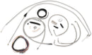 Complete Stainless Braided Handlebar Cable/Brake Line Kit Clear-Coated / Natural For Harley Davidson FLHTC 1340 - 38 CM - 43 CM