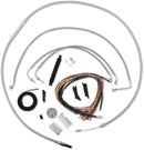 Complete Stainless Braided Handlebar Cable/Brake Line Kit Clear-Coated / Natural For Harley Davidson FLHR 1584 - Standard
