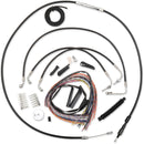 Complete Black Vinyl Braided 12 Inch Handlebar Cable/Brake Line Kit Black / Clear-Coated / Natural For Harley Davidson FLHRSE3 1800