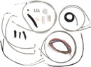 Complete Stainless Braided Handlebar Cable/Brake Line Kit Clear-Coated / Natural For Harley Davidson FLHR 1584 - 45.5 CM - 51 CM