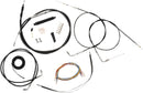 Complete Black Vinyl Braided Handlebar Cable/Brake Line Kit Black / Clear-Coated / Natural For Harley Davidson XLH 1200 - Standard