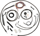 Complete Midnight Braided Handlebar Cable/Brake Line Kit Black / Clear-Coated / Natural For Harley Davidson FLTR 1584