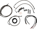 Complete Midnight Braided Handlebar Cable/Brake Line Kit Black / Clear-Coated / Natural For Harley Davidson FLHX 1690