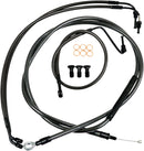 Standard Midnight Braided 12 Inch Handlebar Cable/Brake Line Kit Black / Clear-Coated For Harley Davidson FLHR 1584 - 30.5 CM - 35.5 CM