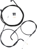 Standard Midnight Braided 12 Inch Handlebar Cable/Brake Line Kit Black / Clear-Coated For Harley Davidson FLST 1450 - 30.5 CM - 35.5 CM