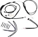 Complete Black Vinyl 14 Inch Handlebar Cable Kit Without ABS For Harley Davidson XL 1200 C 2014-2020