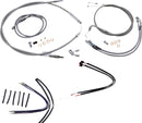 Complete Stainless Braided 16 Inch Handlebar Cable/Brake Line Kit