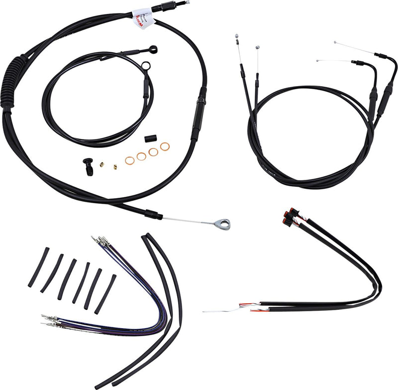 Complete Black Vinyl 16 Inch Handlebar Cable Kit With ABS For Harley Davidson FLS 1690 ABS 2013-2015
