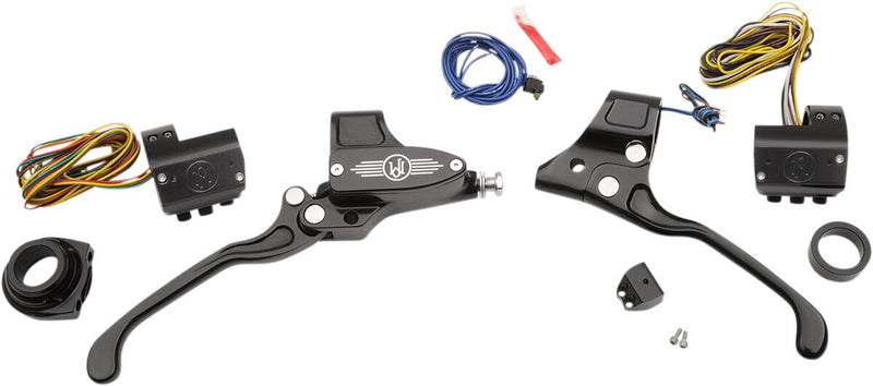 Handlebar Control Kit Anodized / Black For Harley Davidson FLSTC 1340 1988-1999 - 25.4 MM