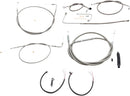 Complete Braided Handlebar Cable/Brake Line Kit Clear-Coated / Natural For Harley Davidson FLS 1690 - 30.5 CM - 35.5 CM