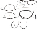 Complete Midnight Braided Handlebar Cable/Brake Line Kit Black / Clear-Coated / Natural For Harley Davidson FLHF 1200 - 30.5 CM - 35.5 CM