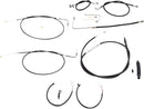 Complete Black Vinyl Braided Handlebar Cable/Brake Line Kit Black / Clear-Coated / Natural For Harley Davidson FLS 1690 ABS - 38 CM - 43 CM