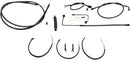 Complete Midnight Braided Handlebar Cable/Brake Line Kit Black / Clear-Coated / Natural For Harley Davidson FLS 1690 - 30.5 CM - 35.5 CM