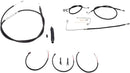 Complete Black Vinyl Braided Handlebar Cable/Brake Line Kit Black / Clear-Coated / Natural For Harley Davidson FLS 1690 - 45.5 CM - 51 CM